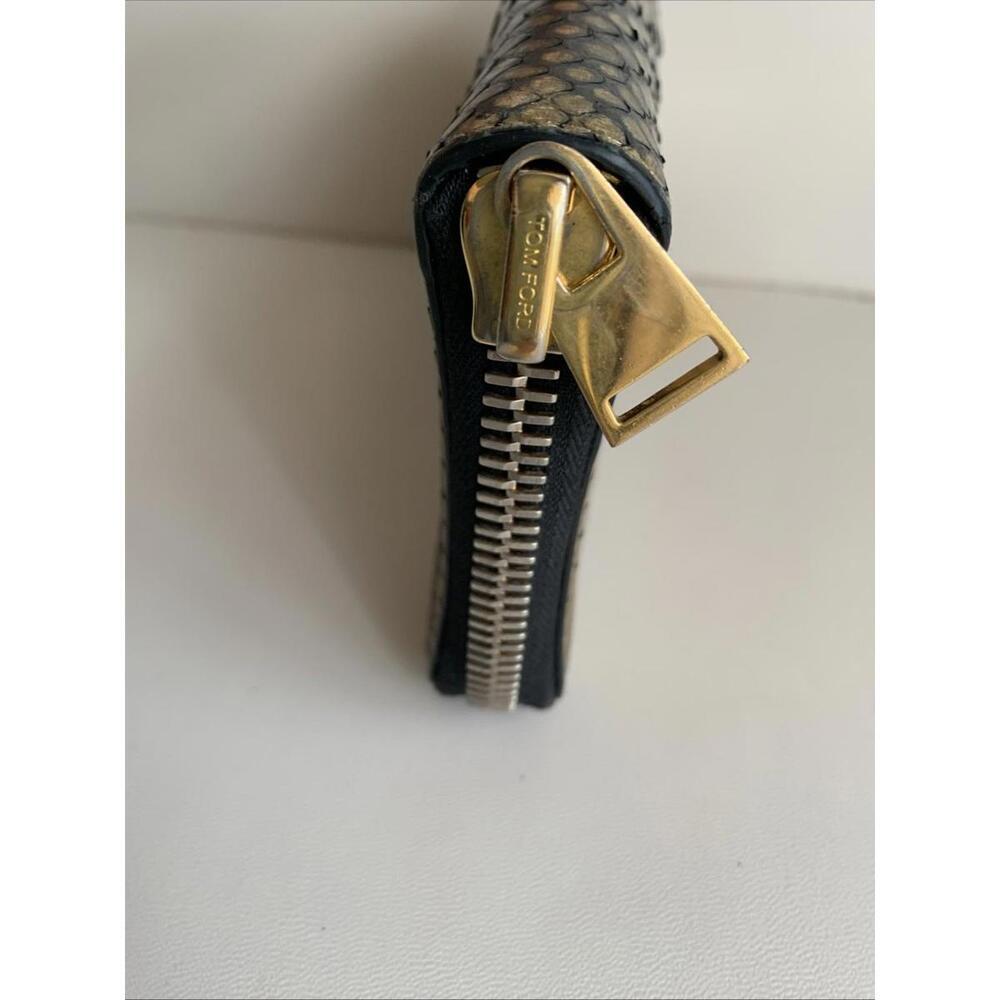 Authentic Tom Ford Metallic Python Zip Around Wal… - image 6